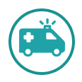 Ambulance icon in a circle