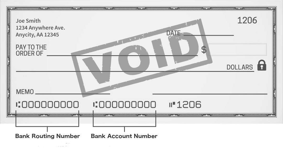 A check with void stamped over it